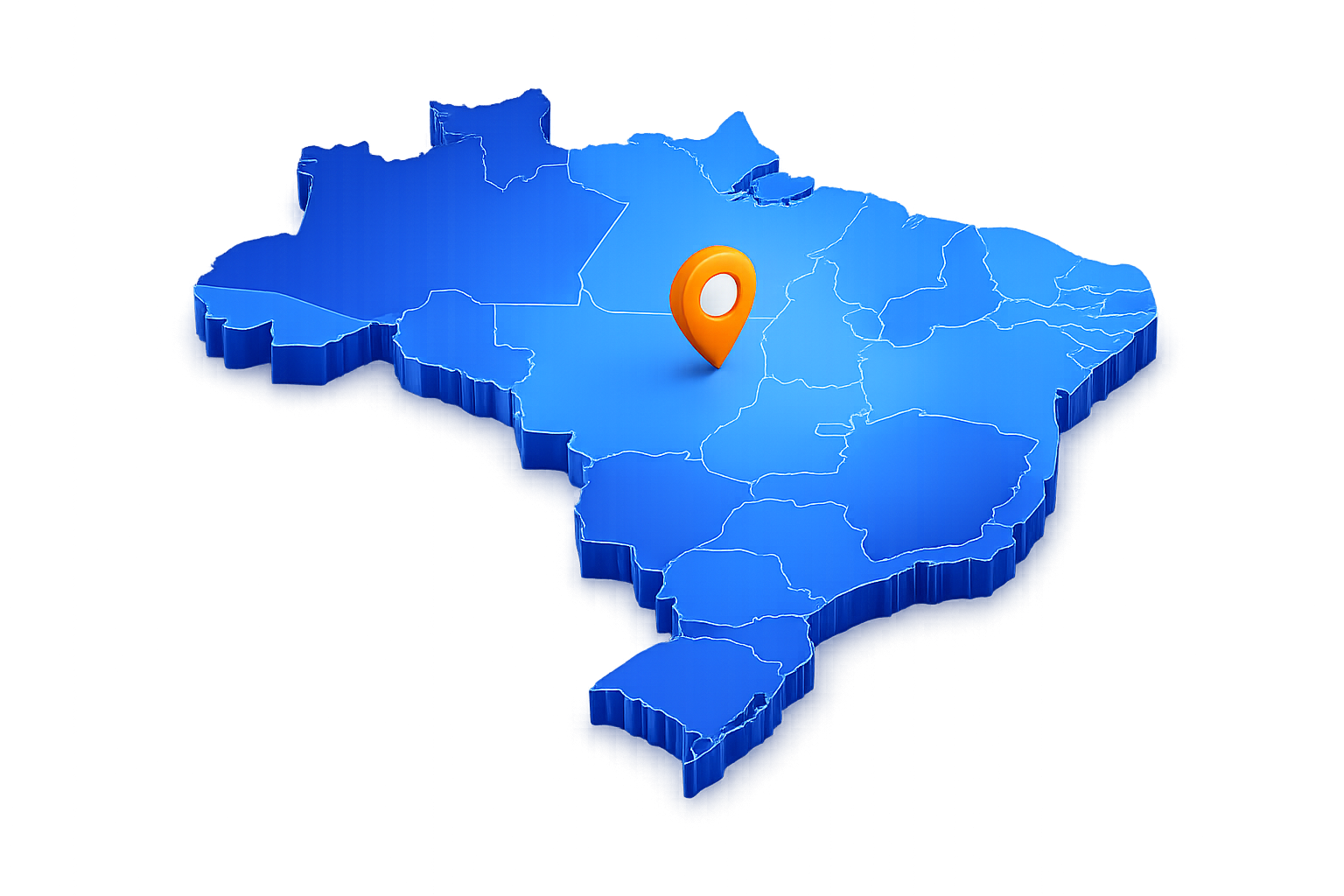 Mapa mostrando pontos de distribuição logística pelo Brasil